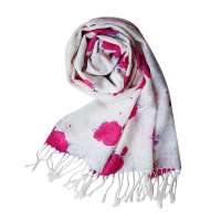 美帜新款100%纯羊毛围巾披肩缤纷花朵MZ-WJ-YM803