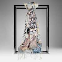 美帜新款100%超细纯羊毛喷绘围巾披肩MZ-WJ-YM809