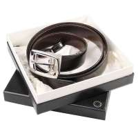 Montblanc 万宝龙 镀钯光面长方形针扣黑色皮带 9695