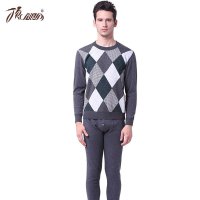 顶瓜瓜秋冬新品外穿商务保暖内衣套装加厚加绒棉毛衫DNBMD-T4009