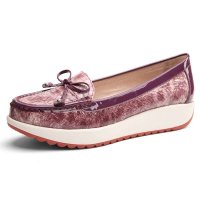 凤族新品休闲皮鞋女真皮女单鞋蝴蝶结松糕鞋FZ124353-23