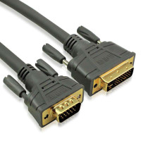 绿联(UGREEN)11661DVI转VGA线24+5针DVI-I双通道转VGA连接线磁环屏蔽豪华版灰色3米