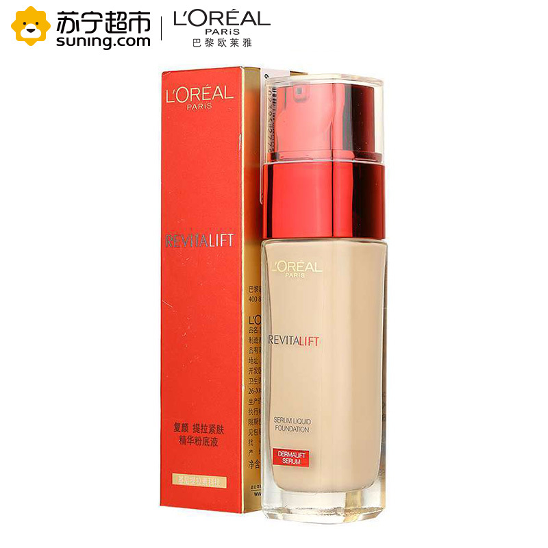 欧莱雅(LOREAL)复颜提拉紧肤精华粉底液30ml 100珍珠白