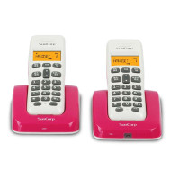 SunCorp stdio 电话机 数字无绳电话 无线单机座机 家用子母机(粉色双机)