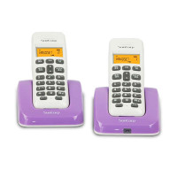 SunCorp stdio 电话机 数字无绳电话 无线单机座机 家用子母机(紫色双机)