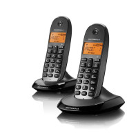 摩托罗拉(MOTOROLA) C1002OC 双机数字无绳电话机 家用无线单机 欧式子母机(黑色)