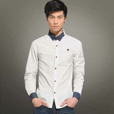混合二次方 2013秋季新款 长袖衬衫 韩版修身休闲衬衣 L13C08