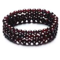 Lux-women 天然石榴石3层手链5mm-幸福(附权威鉴定证书)