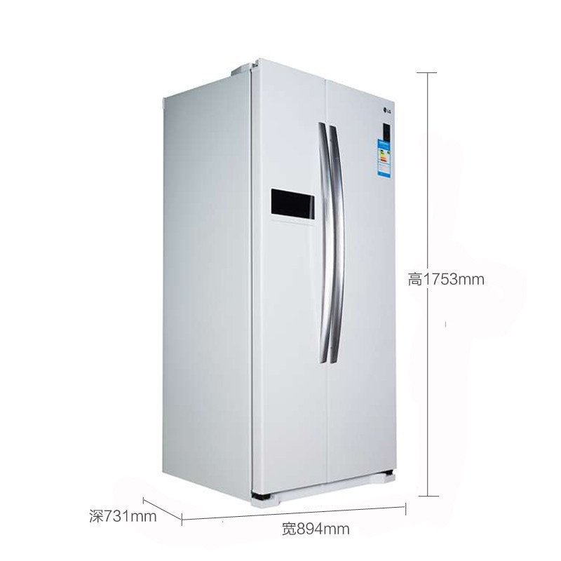 LG GR-B2078DKD 526升 对开门冰箱 风冷无霜 电脑控温 线性变频 LED触控 一级能效 家用 (白色)