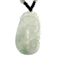 淘翠天然翡翠A货莹润多福如意吊坠22262