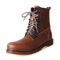 木村树秋冬季真皮高帮男女情侣款马丁靴男款M1755612