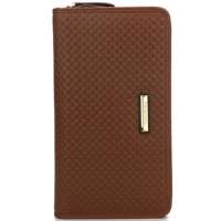 皮仕伦尔Pareshass 男士编织纹手拿包牛皮P8011063-01棕色