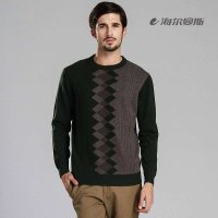 海尔曼斯 男式圆领长袖羊毛衫V134D20