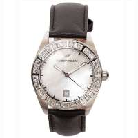 阿玛尼 ARMANI 黑色珍珠贝母表盘水晶女士腕表AR0544