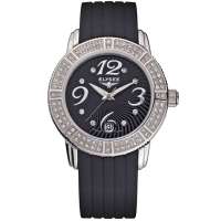 德国 Elysee爱丽舍 硅胶带男款石英女表 28404