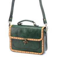 雪曼ShareModern女包 新款复古邮差手提包女款女包单肩斜挎包包9002 橄榄绿 单肩包