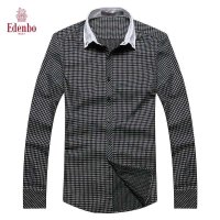 爱登堡 时尚英伦格调休闲混合格子修身长袖衬衫 17AEMOCA004