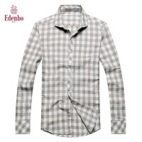 爱登堡 英伦时尚混合格子修身长袖衬衫 17AEMOCA002