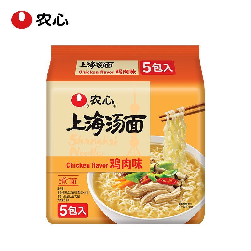 农心 上海汤面鸡肉面五连包 114.5g*5