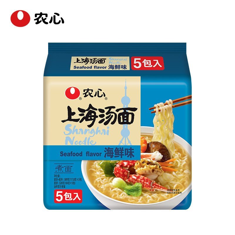 农心 上海汤面海鲜面五连包 117.8g*5