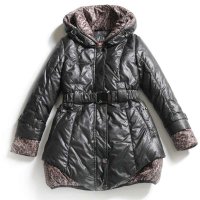 千仞岗女士收腰修身披肩帽羽绒服1611