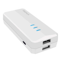 iWALK 5200毫安 双USB输出 苹果认证 UBS5200d吉祥棒 移动电源/充电宝 白色