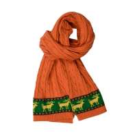 THANTRUE真享 韩版情侣针织围巾 秋冬季保暖长毛线 男士羊毛羊绒围脖 N067 橘色