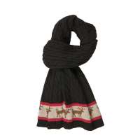 THANTRUE真享 韩版情侣针织围巾 秋冬季保暖长毛线 男士羊毛羊绒围脖 N067 黑色