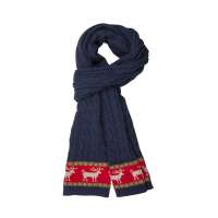 THANTRUE真享 韩版情侣针织围巾 秋冬季保暖长毛线 男士羊毛羊绒围脖 N067 藏青色