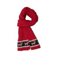 THANTRUE真享 韩版情侣针织围巾 秋冬季保暖长毛线 男士羊毛羊绒围脖 N067 红色