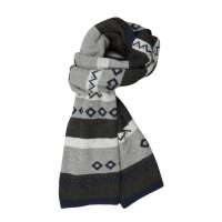 THANTRUE真享 韩版针织情侣大围巾 秋冬季羊毛羊绒 男士毛线长款围脖 N068 浅灰深灰