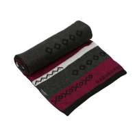 THANTRUE真享 韩版针织情侣大围巾 秋冬季羊毛羊绒 男士毛线长款围脖 N068 暗红深灰