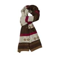 THANTRUE真享 韩版针织情侣大围巾 秋冬季羊毛羊绒 男士毛线长款围脖 N068 咖米色