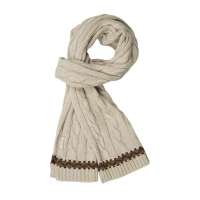 THANTRUE真享 韩版羊毛羊绒长围巾 秋冬季情侣毛线纯色 男士针织围脖 N071 米色