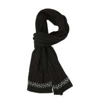 THANTRUE真享 韩版羊毛羊绒长围巾 秋冬季情侣毛线纯色 男士针织围脖 N071 黑色