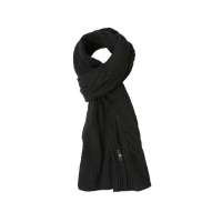 THANTRUE真享 韩版毛线针织围巾 秋冬季羊毛羊绒方巾 男士纯色百搭围脖 W077 黑色