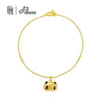 潮宏基 官方正品-熊猫系列-Chi-Chi & Qi-Qi-足金-足金/黄金手链(柔美蝴蝶结)