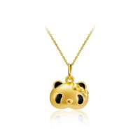 潮宏基 官方正品-熊猫系列-Chi-Chi & Qi-Qi-足金-足金/黄金吊坠/挂坠(小版柔美蝴蝶结)