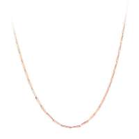 六福珠宝18K金玫瑰色百搭瓜子链项链L18TBKN0004