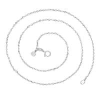 六福珠宝18K金白色十字扣链圈项链L18TBKN0003