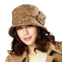 2013新品kenmont帽子女士 秋冬天羊毛呢盆帽 保暖优雅女冬帽KM-1487-15