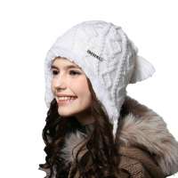 kenmont冬帽长绒女士毛线帽针织帽秋冬超保暖护耳帽冬天帽子KM-1140-02