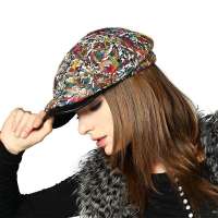 kenmont凯蒙特秋冬季女士鸭舌帽 民族风冬天贝雷帽潮 前进帽KM-1447-62