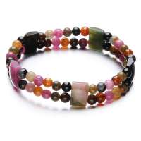 盈满堂 原创天然碧玺2层手排链-小清新YMT130918120