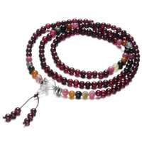 盈满堂 天然石榴石108颗配碧玺多层手链5mmYMT130509008