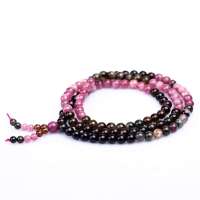 盈满堂 天然碧玺佛珠手链绕手3圈5mm-雨露YMT130617125