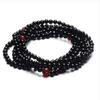 盈满堂 天然黑玛瑙长链4mm能绕手5-6圈YMT00408S