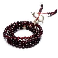 盈满堂 天然石榴石黄水晶葫芦108颗4圈手链YMT12051402