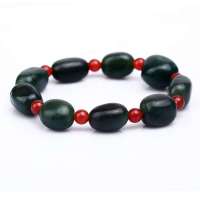 盈翠首饰 天然和田碧玉筒形阁玛瑙珠手链YC130815100