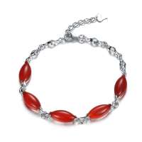 爱饰尚 925银镶红玛瑙手链-鱼美人LS13604059